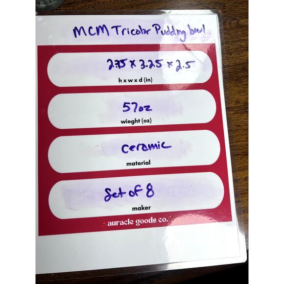 Set of 8 MCM Tricolor Ceramic Pudding Bowls – Mid-Century Modern Brown & Tan - Picture 6 of 7